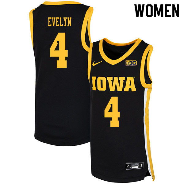 2020 Women #4 Bakari Evelyn Iowa Hawkeyes College Basketball Jerseys Sale-Black